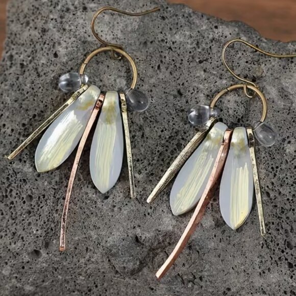 Abstract Dragonfly Polychrome Earrings - Picture 4 of 6